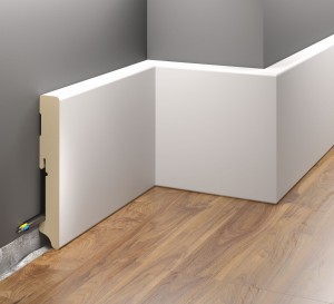 Listwa przypodłogowa MDF biała, MDF FU119L