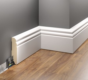 Listwa przypodłogowa MDF biała, MDF FU85L
