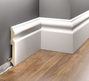 Listwa przypodłogowa MDF biała, MDF FU116l