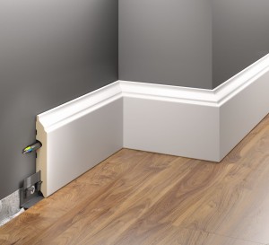 Listwa przypodłogowa MDF biała, MDF FU82L