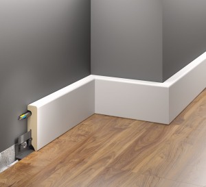 Listwa przypodłogowa MDF biała, MDF FU62L