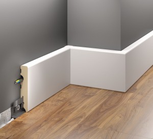 Listwa przypodłogowa MDF biała, MDF FU84L